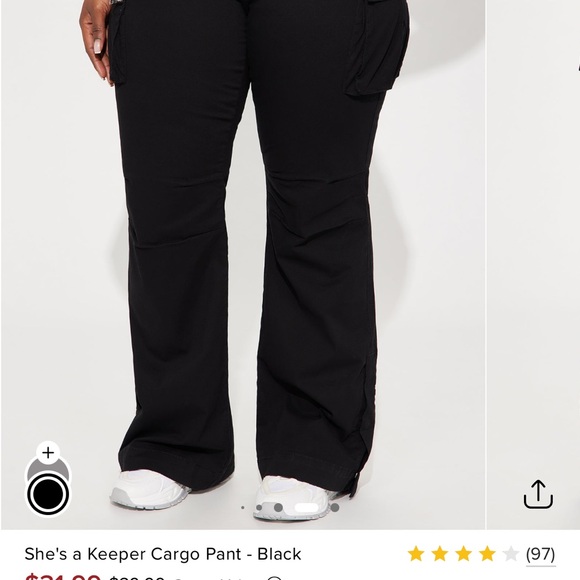 Fashion Nova Black cargo pants - Picture 3 of 3